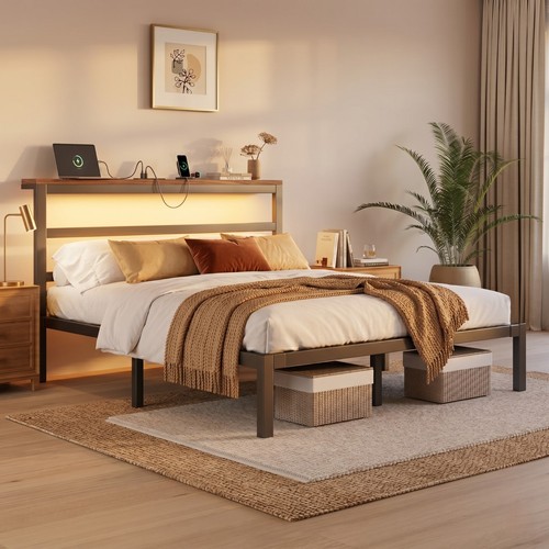 Queen king size metal - size, bed